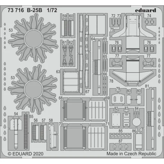 Eduard 73716 1/72 B-25B Photo-Etched for Aircraft Photo etched set