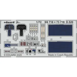 Eduard 73718 1/72 D.520 Photo-Etched for Aircraft Photo etched set