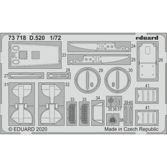 Eduard 73718 1/72 D.520 Photo-Etched for Aircraft Photo etched set