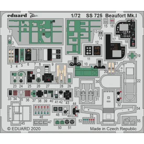 Eduard 73725 1/72 Beaufort Mk.I Photo-Etched for Aircraft Photo etched set