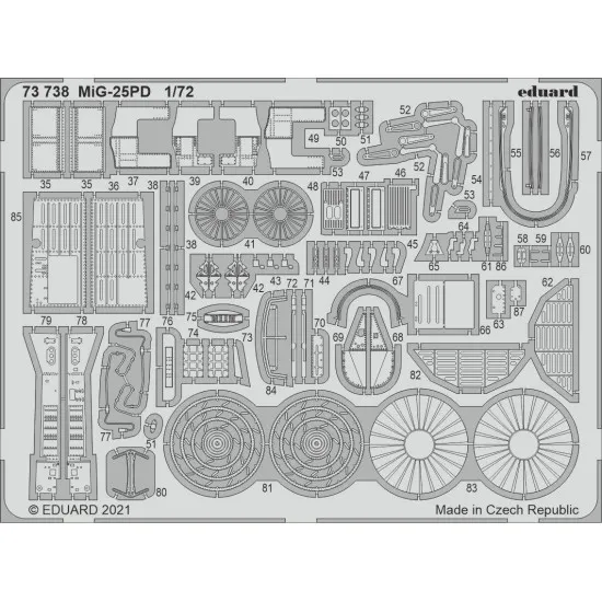 Eduard 73738 1/72 MiG-25PD Photo-Etched for Aircraft Photo etched set