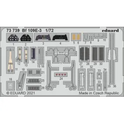 Eduard 73739 1/72 Bf 109E-3 Photo-Etched for Aircraft Photo etched set