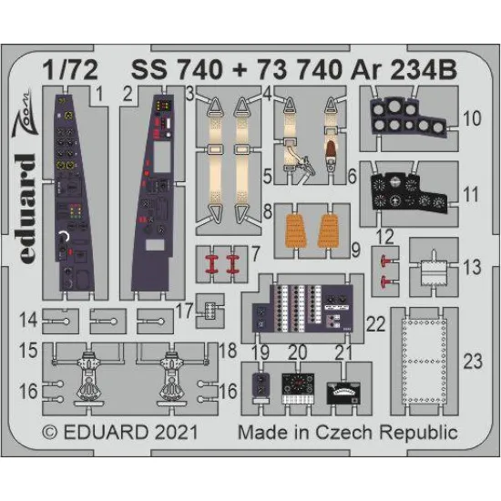 Eduard 73740 1/72 Ar 234B Photo-Etched for Aircraft Photo etched set