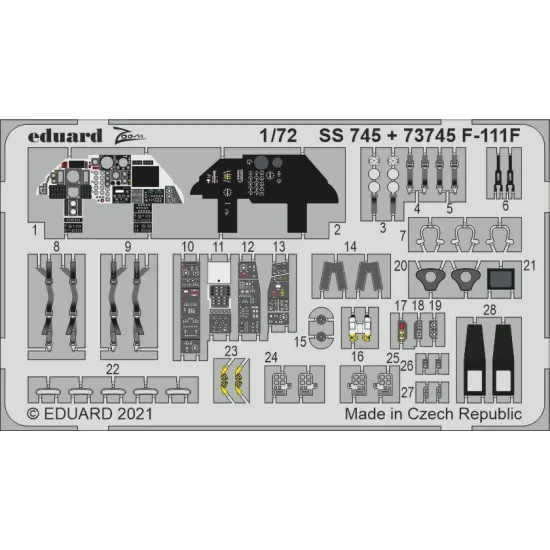 Eduard 73745 1/72 F-111F Photo-Etched for Aircraft Photo etched set