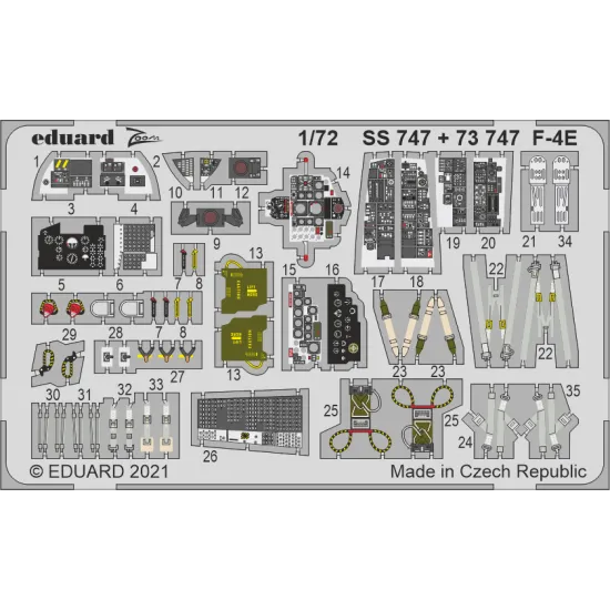 Eduard 73747 1/72 F-4E Photo-Etched for Aircraft Photo etched set