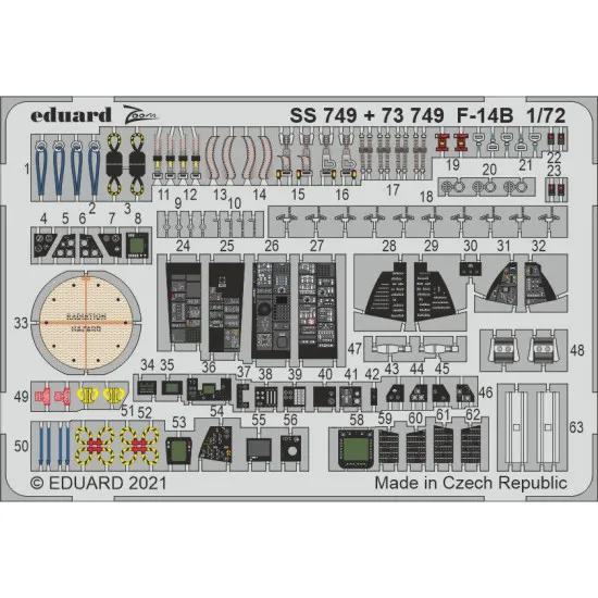 Eduard 73749 1/72 F-14B Photo-Etched for Aircraft Photo etched set