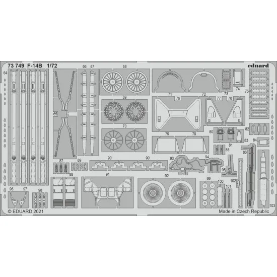 Eduard 73749 1/72 F-14B Photo-Etched for Aircraft Photo etched set