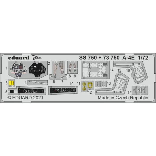 Eduard 73750 1/72 A-4E Photo-Etched for Aircraft Photo etched set