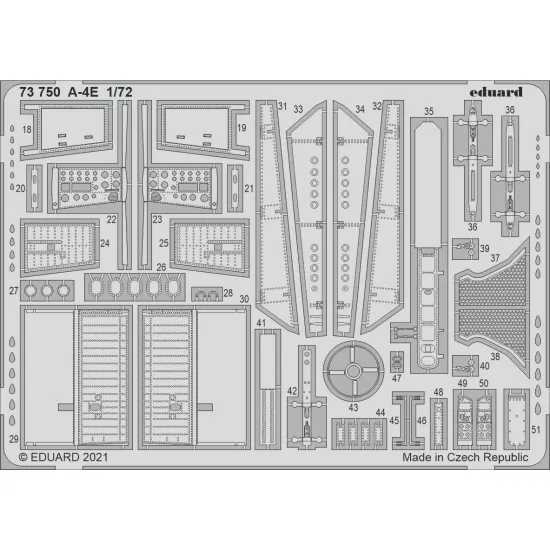 Eduard 73750 1/72 A-4E Photo-Etched for Aircraft Photo etched set
