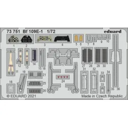 Eduard 73751 1/72 Bf 109E-1 Photo-Etched for Aircraft Photo etched set