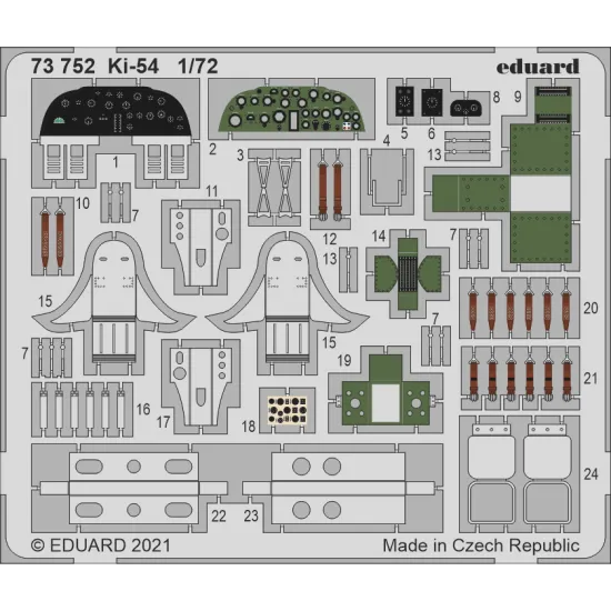 Eduard 73752 1/72 Ki-54 Photo-Etched for Aircraft Photo etched set
