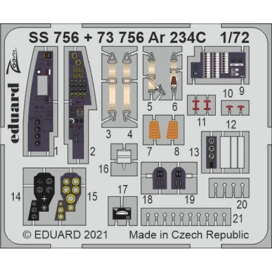 Eduard 73756 1/72 Ar 234C Photo-Etched for Aircraft Photo etched set