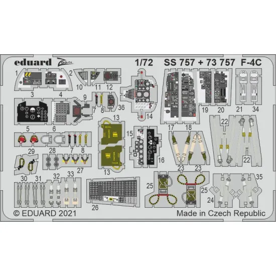 Eduard 73757 1/72 F-4C Photo-Etched for Aircraft Photo etched set