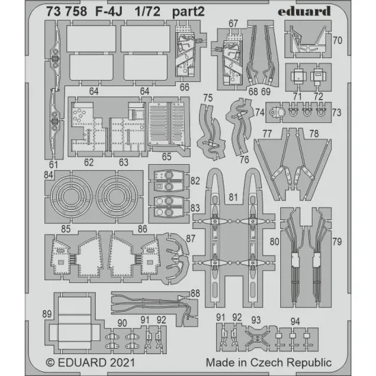 Eduard 73758 1/72 F-4J Photo-Etched for Aircraft Photo etched set