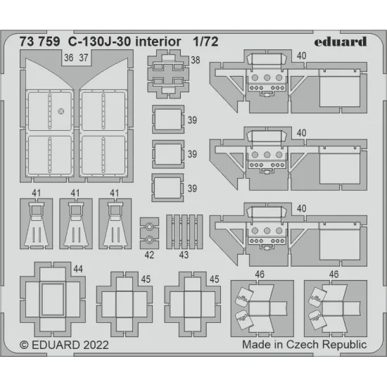 Eduard 73759 1/72 C-130J-30 interior Photo-Etched for Aircraft Photo etched set