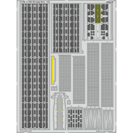 Eduard 73760 1/72 C-130J-30 cargo floor Photo-Etched for Aircraft Photo etched set