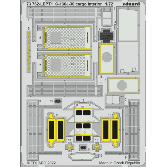 Eduard 73762 1/72 C-130J-30 cargo interior Photo-Etched for Aircraft Photo etched set