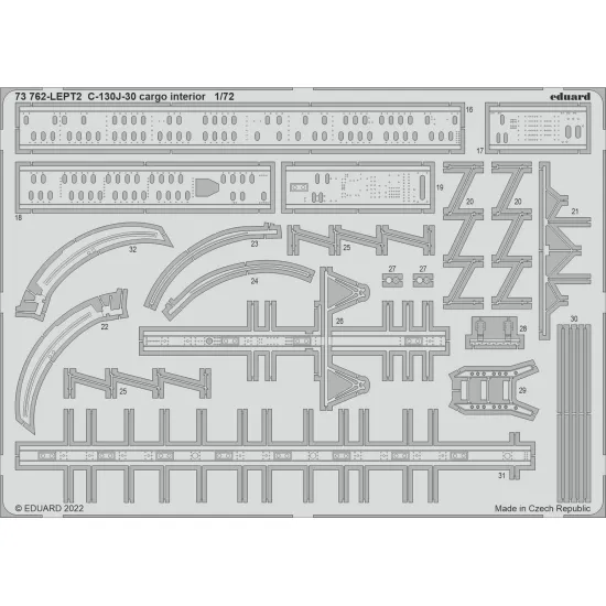 Eduard 73762 1/72 C-130J-30 cargo interior Photo-Etched for Aircraft Photo etched set
