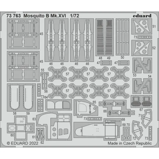 Eduard 73763 1/72 Mosquito B Mk.XVI Photo-Etched for Aircraft Photo etched set