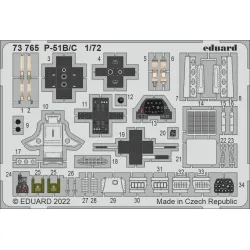 Eduard 73765 1/72 P-51B/C Photo-Etched for Aircraft Photo etched set