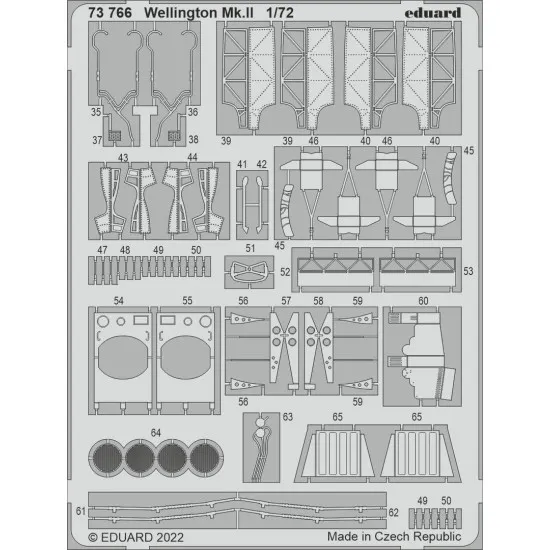 Eduard 73766 1/72 Wellington Mk.II Photo-Etched for Aircraft Photo etched set