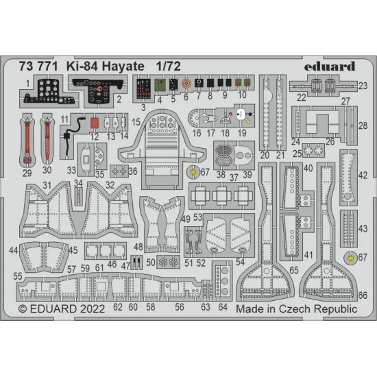 Eduard 73771 1/72 Ki-84 Hayate Photo-Etched for Aircraft Photo etched set