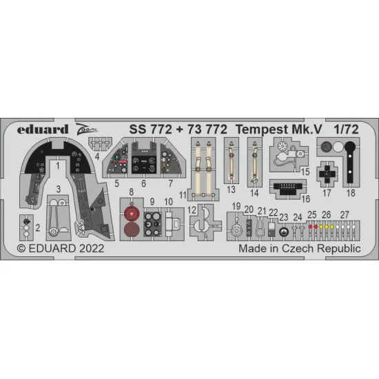 Eduard 73772 1/72 Tempest Mk.V Photo-Etched for Aircraft Photo etched set