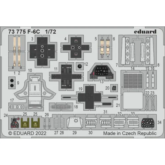 Eduard 73775 1/72 F-6C Photo-Etched for Aircraft Photo etched set
