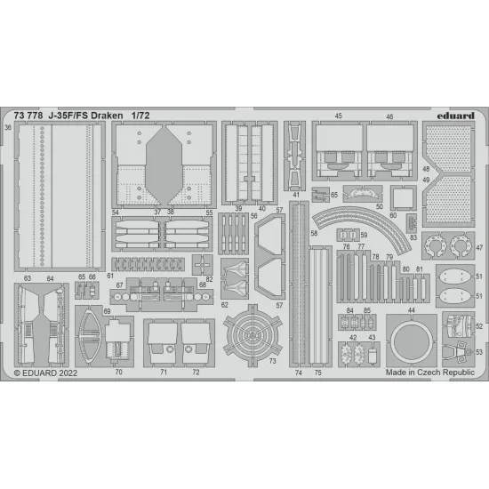 Eduard 73778 1/72 J-35F/FS Draken Photo-Etched for Aircraft Photo etched set