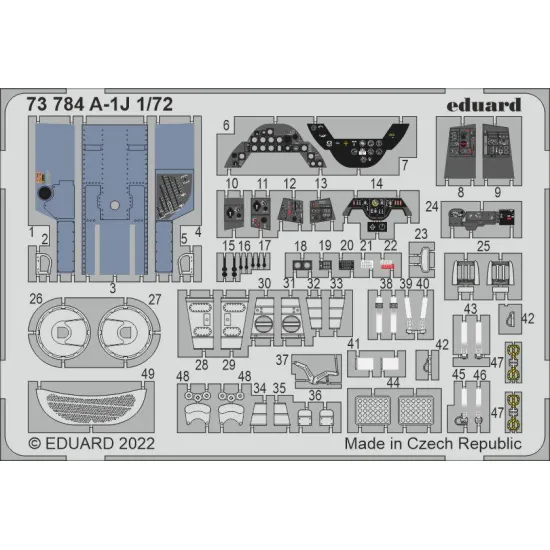 Eduard 73784 1/72 A-1J Photo-Etched for Aircraft Photo etched set