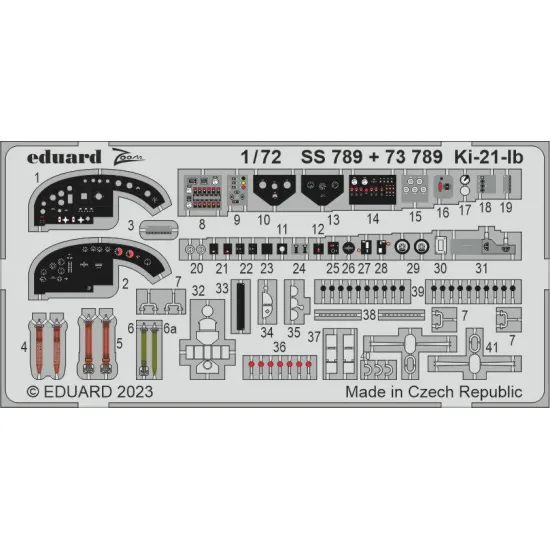 Eduard 73789 1/72 Ki-21-Ib Photo-Etched for Aircraft Photo etched set
