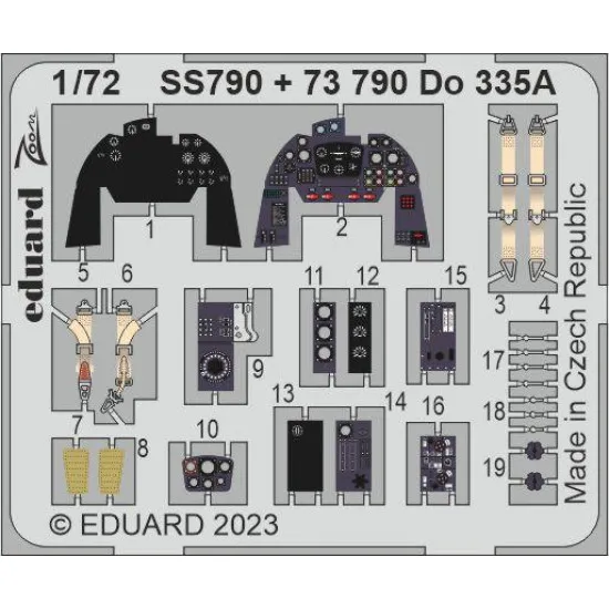 Eduard 73790 1/72 Do 335A Photo-Etched for Aircraft Photo etched set