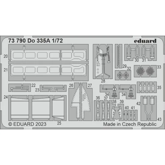Eduard 73790 1/72 Do 335A Photo-Etched for Aircraft Photo etched set