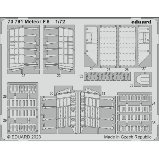 Eduard 73791 1/72 Meteor F.8 Photo-Etched for Aircraft Photo etched set