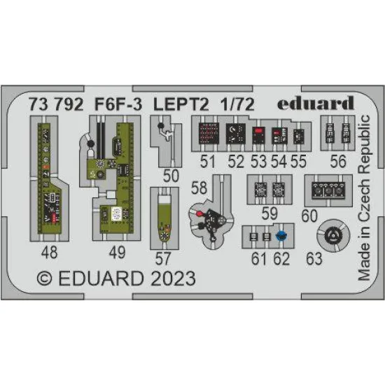 Eduard 73792 1/72 F6F-3 Photo-Etched for Aircraft Photo etched set