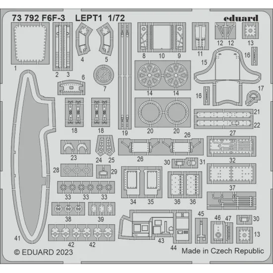Eduard 73792 1/72 F6F-3 Photo-Etched for Aircraft Photo etched set