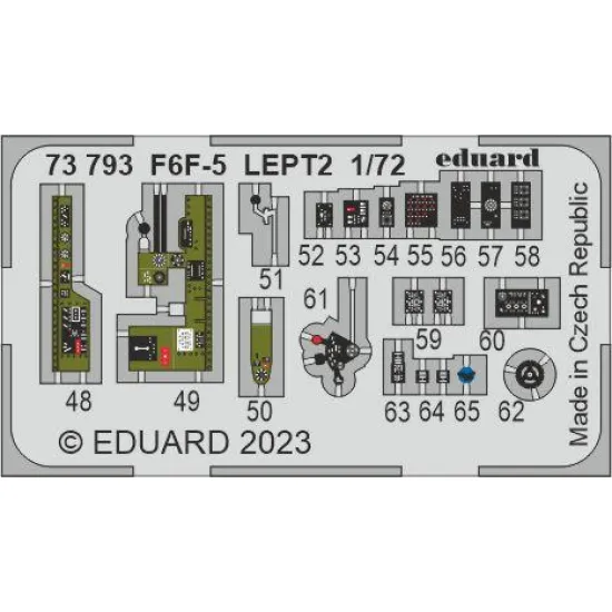 Eduard 73793 1/72 F6F-5 Photo-Etched for Aircraft Photo etched set