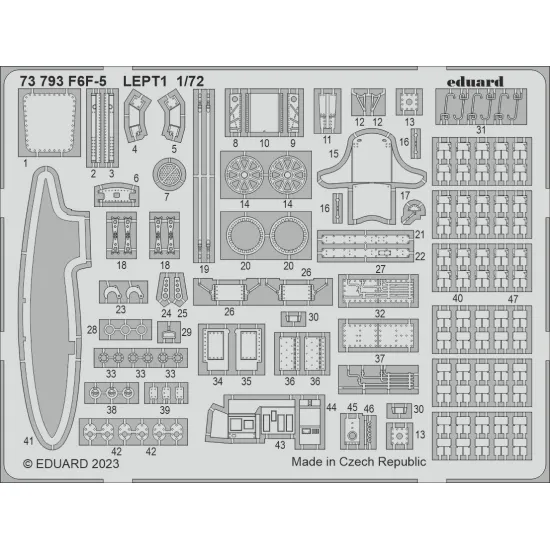 Eduard 73793 1/72 F6F-5 Photo-Etched for Aircraft Photo etched set