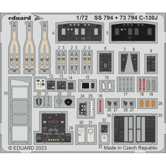 Eduard 73794 1/72 C-130J interior Photo-Etched for Aircraft Photo etched set