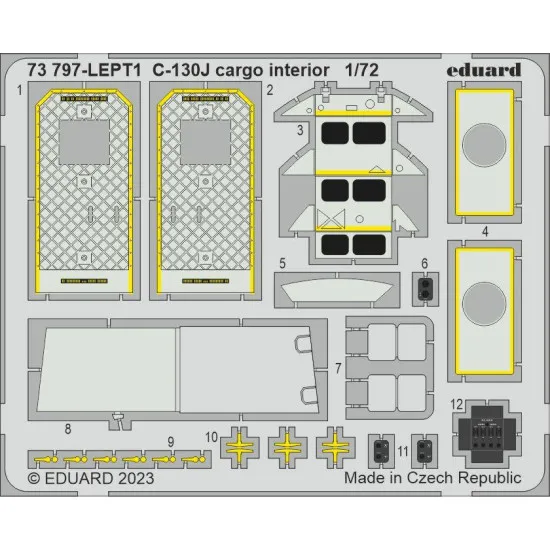 Eduard 73797 1/72 C-130J cargo interior Photo-Etched for Aircraft Photo etched set