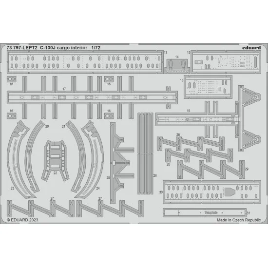 Eduard 73797 1/72 C-130J cargo interior Photo-Etched for Aircraft Photo etched set
