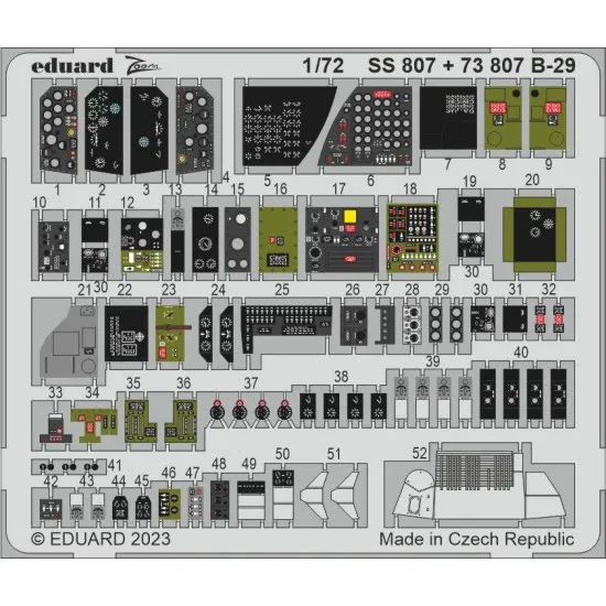 Eduard 73807 1/72 B-29 interior Photo-Etched for Aircraft Photo etched set