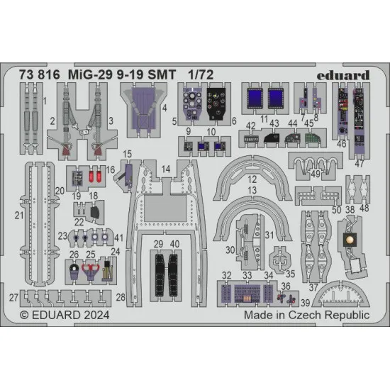 Eduard 73816 1/72 MiG-29 9-19 SMT Photo-Etched for Aircraft Photo etched set