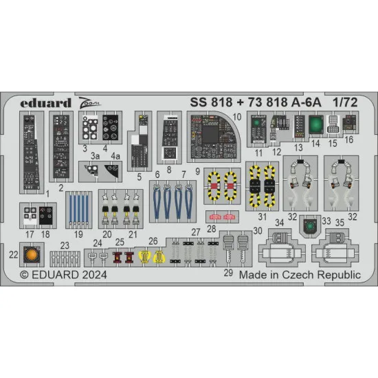 Eduard 73818 1/72 A-6A Photo-Etched for Aircraft Photo etched set