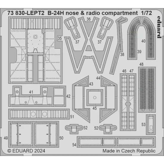 Eduard 73830 1/72 B-24H nose & radio compartment Photo-Etched for Aircraft