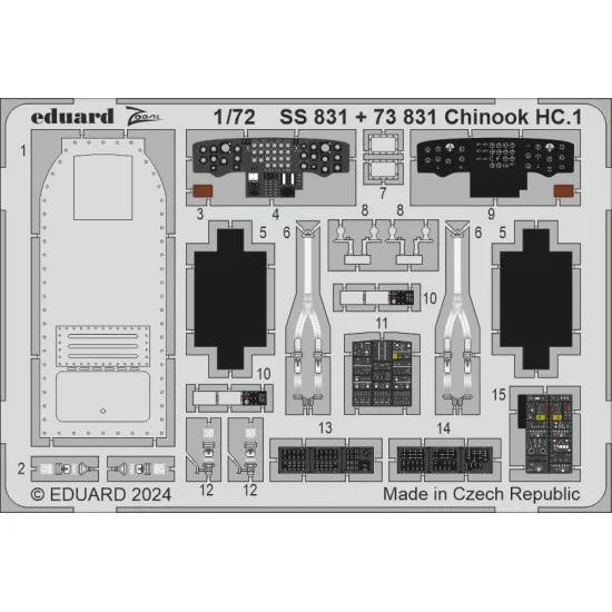 Eduard 73831 1/72 Chinook HC.1 Photo-Etched for Aircraft Photo etched set