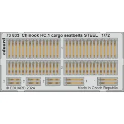 Eduard 73833 1/72 Chinook HC.1 cargo seatbelts STEEL Photo-Etched for Aircraft Photo etched set