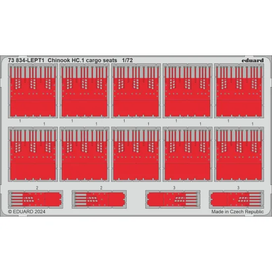 Eduard 73834 1/72 Chinook HC.1 cargo seats Photo-Etched for Aircraft Photo etched set