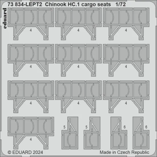Eduard 73834 1/72 Chinook HC.1 cargo seats Photo-Etched for Aircraft Photo etched set