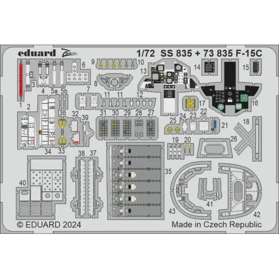 Eduard 73835 1/72 F-15C Photo-Etched for Aircraft Photo etched set